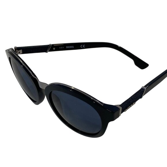 Diesel Womens Round Black Sunglasses With Denim Accents & Dark Lenses 3-2.4 - Picture 11 of 16